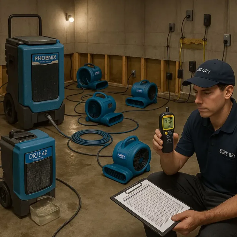 Structural Drying and Dehumidification process in Smith Mills, MA